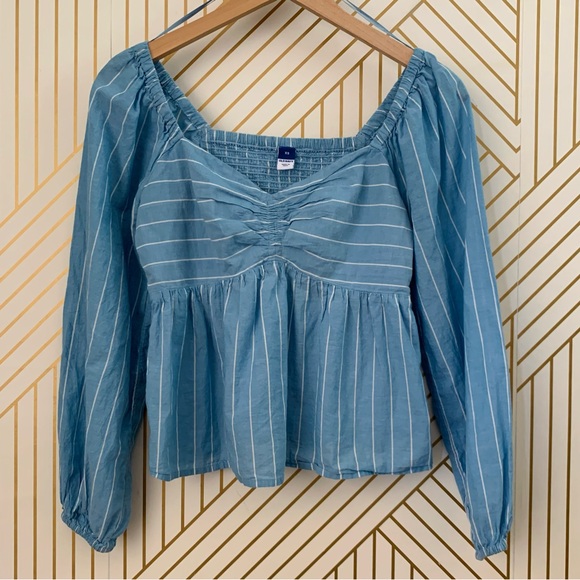 Old Navy Peasant Puff Sleeve Babydoll Smocked Milkmaid Boho sweetheart neckline - Picture 2 of 8